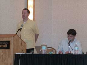 Aaron Oppenheimer at the podium